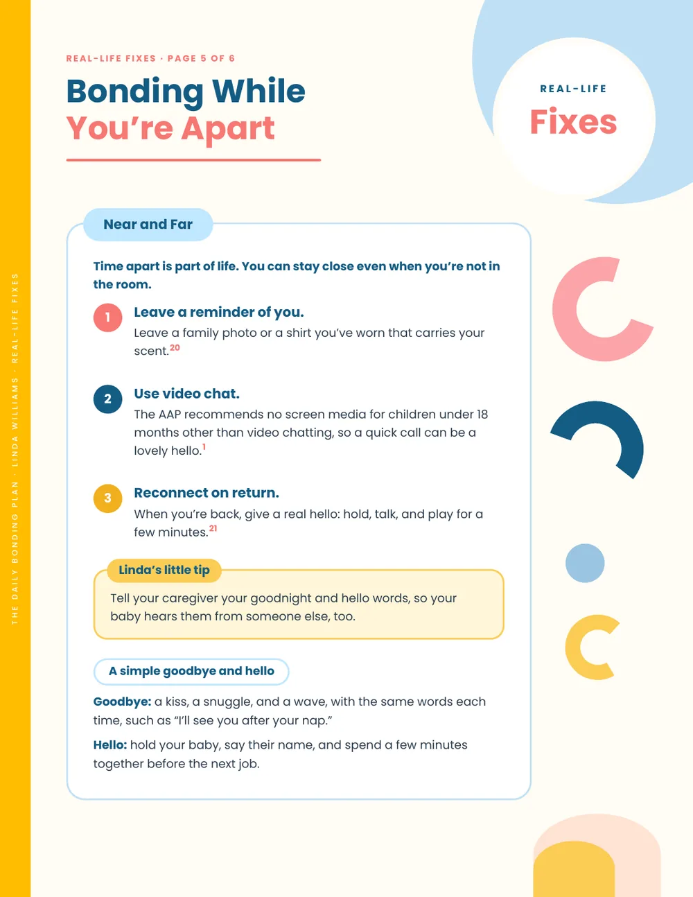 Page from The Daily Bonding Plan: Real-life fixes: Bonding while you're apart