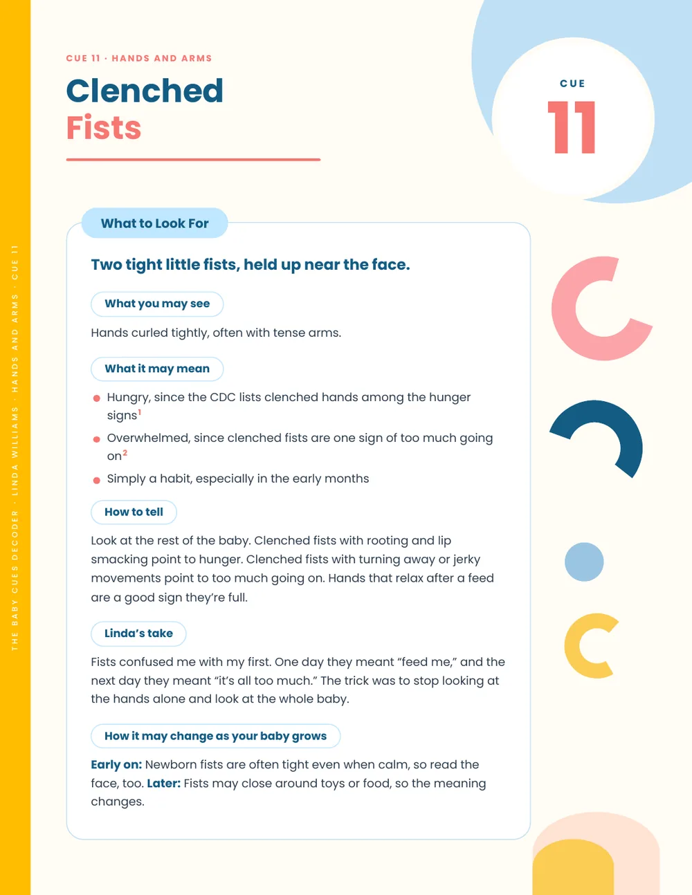 Page from The Baby Cues Decoder: Cue 11: Clenched Fists